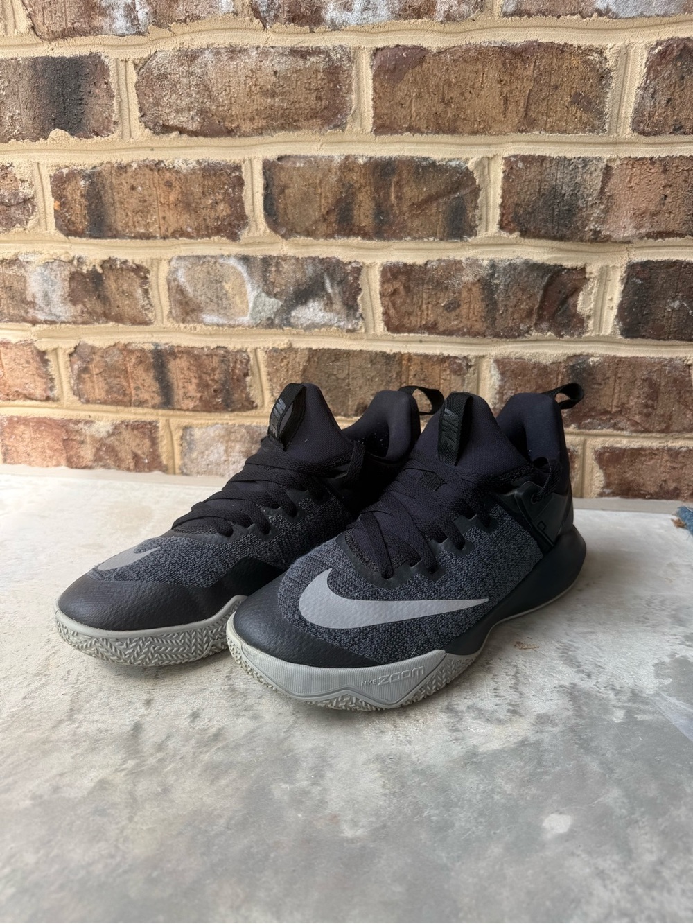 Nike Women’s Black and Grey Low-Top Basketball Sneakers
